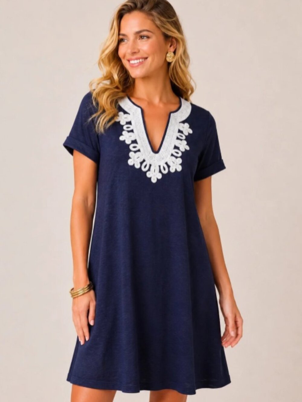 Lilly Pulitzer Maizy Dress Navy Embroidered Shift Dress